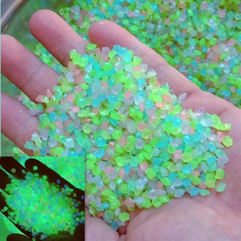 Aquarium Marine Fish - 1000 buah 3-5mm pasir bercahaya dalam
