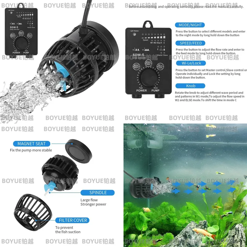 Powerhead Wave Maker - Pompa Sirkulasi Senyap WiFi Aquarium Wave