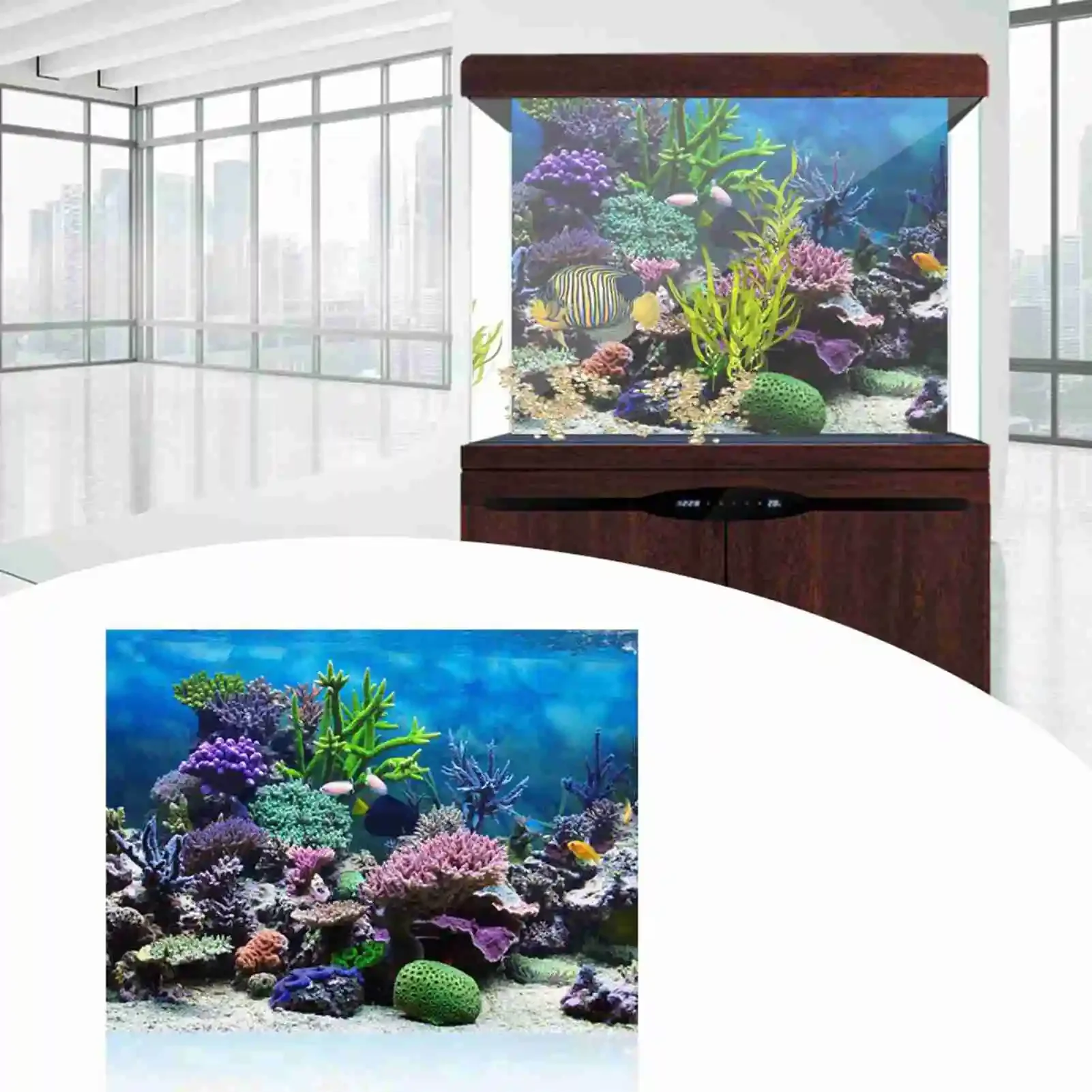 3D akuarium Poster pemandangan - Marine Aquarium Glue ulasan dan harga